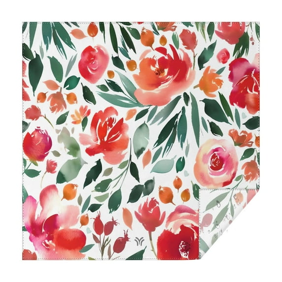 Pioneer Flower Floral Print Pattern Square Tablecloth,Waterproof Square Table Cover,Wipeable Spillproof Washable Table Cover for Home Kitchen Party Decor 42"X42"(107x107cm)