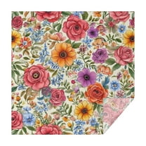 Pioneer Flower Floral Print Pattern Square Tablecloth,Waterproof Square Table Cover,Wipeable Spillproof Washable Table Cover for Home Kitchen Party Decor 42"X42"(107x107cm)