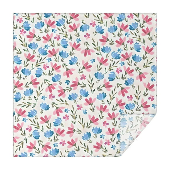 Pioneer Flower Floral Print Pattern Square Tablecloth,Waterproof Square Table Cover,Wipeable Spillproof Washable Table Cover for Home Kitchen Party Decor 60"x60"(152x152cm)