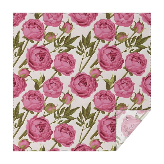 Pioneer Flower Floral Print Pattern Square Tablecloth,Waterproof Square Table Cover,Wipeable Spillproof Washable Table Cover for Home Kitchen Party Decor 52"x52"(132x132cm)