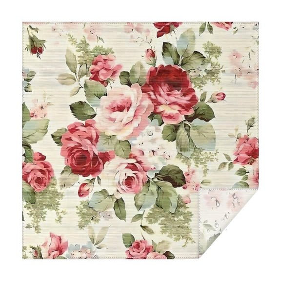 Pioneer Flower Floral Print Pattern Square Tablecloth,Waterproof Square Table Cover,Wipeable Spillproof Washable Table Cover for Home Kitchen Party Decor 42"X42"(107x107cm)