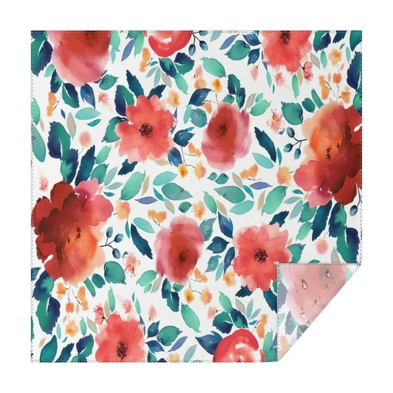 Pioneer Flower Floral Print Pattern Square Tablecloth,Waterproof Square Table Cover,Wipeable Spillproof Washable Table Cover for Home Kitchen Party Decor 42"X42"(107x107cm)