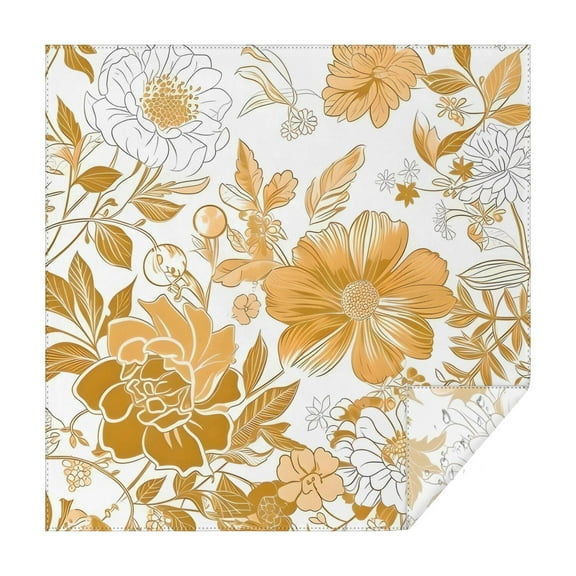 Pioneer Flower Floral Print Pattern Square Tablecloth,Waterproof Square Table Cover,Wipeable Spillproof Washable Table Cover for Home Kitchen Party Decor 42"X42"(107x107cm)
