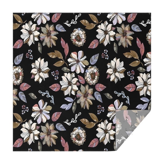 Pioneer Flower Floral Print Pattern Square Tablecloth,Waterproof Square Table Cover,Wipeable Spillproof Washable Table Cover for Home Kitchen Party Decor 52"x52"(132x132cm)