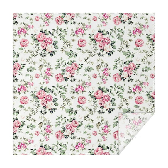 Pioneer Flower Floral Print Pattern Square Tablecloth,Waterproof Square Table Cover,Wipeable Spillproof Washable Table Cover for Home Kitchen Party Decor 42"X42"(107x107cm)