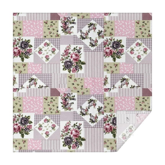 Pioneer Flower Floral Print Pattern Square Tablecloth,Waterproof Square Table Cover,Wipeable Spillproof Washable Table Cover for Home Kitchen Party Decor 42"X42"(107x107cm)