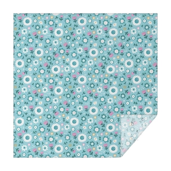 Pioneer Flower Floral Print Pattern Square Tablecloth,Waterproof Square Table Cover,Wipeable Spillproof Washable Table Cover for Home Kitchen Party Decor 60"x60"(152x152cm)