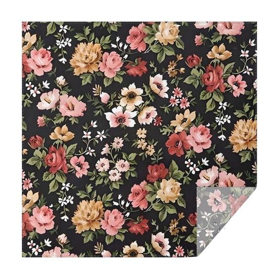 Pioneer Flower Floral Print Pattern Square Tablecloth,Waterproof Square Table Cover,Wipeable Spillproof Washable Table Cover for Home Kitchen Party Decor 52"x52"(132x132cm)