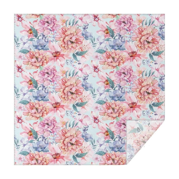 Pioneer Flower Floral Print Pattern Square Tablecloth,Waterproof Square Table Cover,Wipeable Spillproof Washable Table Cover for Home Kitchen Party Decor 60"x60"(152x152cm)