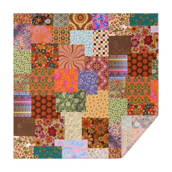 Pioneer Flower Floral Print Pattern Square Tablecloth,Waterproof Square Table Cover,Wipeable Spillproof Washable Table Cover for Home Kitchen Party Decor 42"X42"(107x107cm)