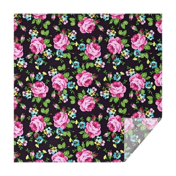Pioneer Flower Floral Print Pattern Square Tablecloth,Waterproof Square Table Cover,Wipeable Spillproof Washable Table Cover for Home Kitchen Party Decor 60"x60"(152x152cm)