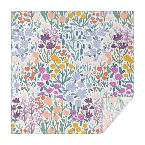 Pioneer Flower Floral Print Pattern Square Tablecloth,Waterproof Square Table Cover,Wipeable Spillproof Washable Table Cover for Home Kitchen Party Decor 42"X42"(107x107cm)