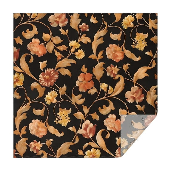 Pioneer Flower Floral Print Pattern Square Tablecloth,Waterproof Square Table Cover,Wipeable Spillproof Washable Table Cover for Home Kitchen Party Decor 60"x60"(152x152cm)
