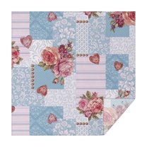 Pioneer Flower Floral Print Pattern Square Tablecloth,Waterproof Square Table Cover,Wipeable Spillproof Washable Table Cover for Home Kitchen Party Decor 42"X42"(107x107cm)