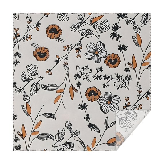 Pioneer Flower Floral Print Pattern Square Tablecloth,Waterproof Square Table Cover,Wipeable Spillproof Washable Table Cover for Home Kitchen Party Decor 60"x60"(152x152cm)