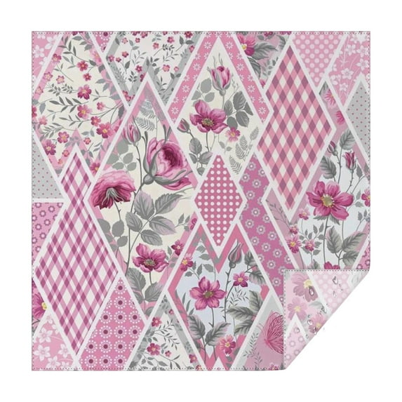 Pioneer Flower Floral Print Pattern Square Tablecloth,Waterproof Square Table Cover,Wipeable Spillproof Washable Table Cover for Home Kitchen Party Decor 42"X42"(107x107cm)