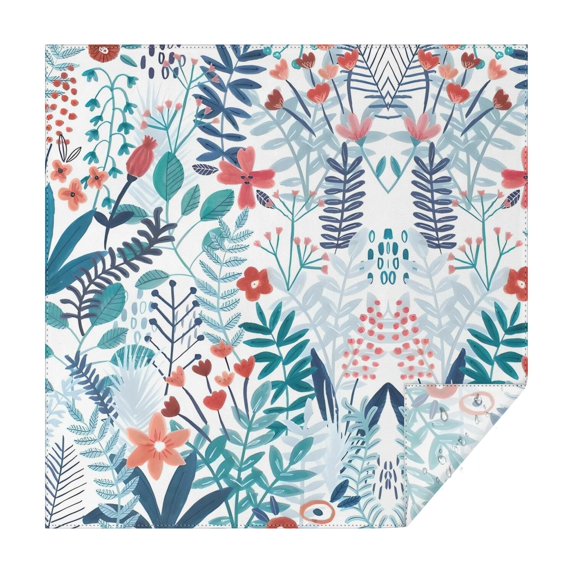 Pioneer Flower Floral Print Pattern Square Tablecloth,Waterproof Square Table Cover,Wipeable Spillproof Washable Table Cover for Home Kitchen Party Decor 42"X42"(107x107cm)