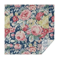 Pioneer Flower Floral Print Pattern Square Tablecloth,Waterproof Square Table Cover,Wipeable Spillproof Washable Table Cover for Home Kitchen Party Decor 42"X42"(107x107cm)