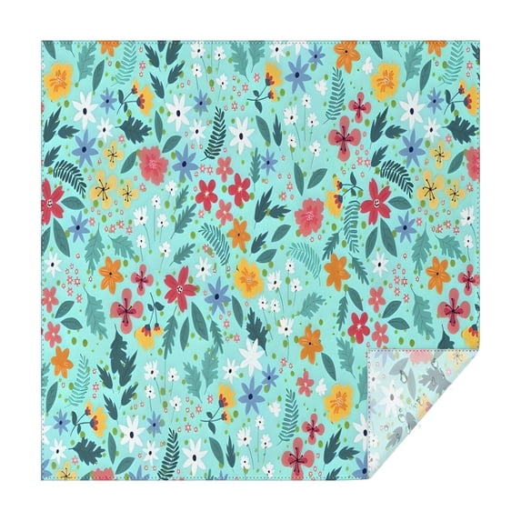 Pioneer Flower Floral Print Pattern Square Tablecloth,Waterproof Square Table Cover,Wipeable Spillproof Washable Table Cover for Home Kitchen Party Decor 42"X42"(107x107cm)