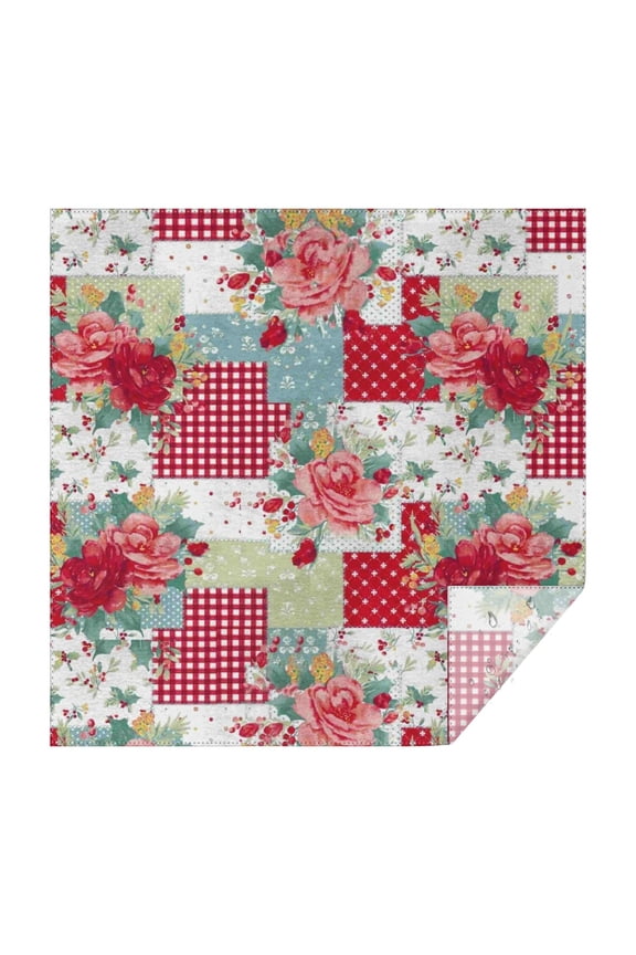 Pioneer Flower Floral Print Pattern Square Tablecloth,Waterproof Square Table Cover,Wipeable Spillproof Washable Table Cover for Home Kitchen Party Decor 60"x60"(152x152cm)