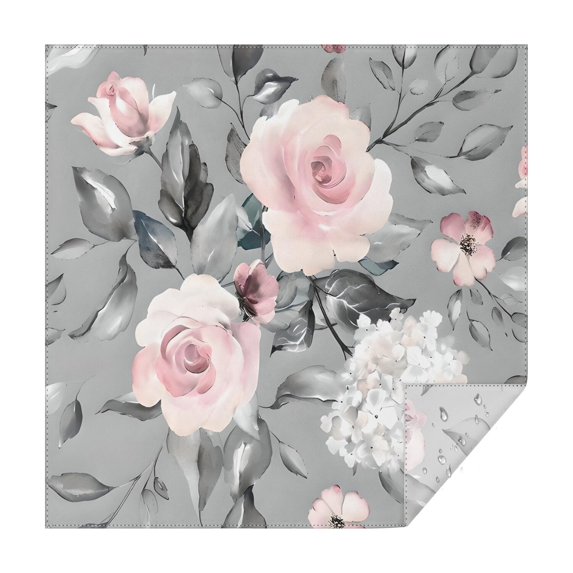 Pioneer Flower Floral Print Pattern Square Tablecloth,Waterproof Square Table Cover,Wipeable Spillproof Washable Table Cover for Home Kitchen Party Decor 52"x52"(132x132cm)