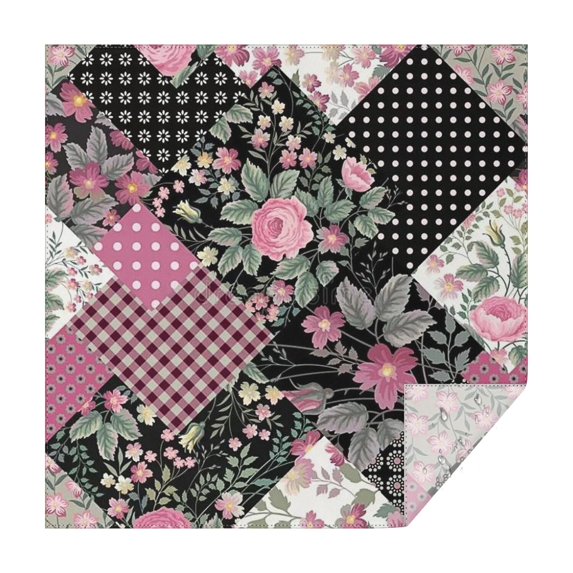 Pioneer Flower Floral Print Pattern Square Tablecloth,Waterproof Square Table Cover,Wipeable Spillproof Washable Table Cover for Home Kitchen Party Decor 52"x52"(132x132cm)