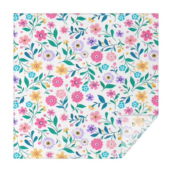 Pioneer Flower Floral Print Pattern Square Tablecloth,Waterproof Square Table Cover,Wipeable Spillproof Washable Table Cover for Home Kitchen Party Decor 60"x60"(152x152cm)