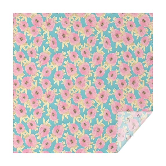 Pioneer Flower Floral Print Pattern Square Tablecloth,Waterproof Square Table Cover,Wipeable Spillproof Washable Table Cover for Home Kitchen Party Decor 60"x60"(152x152cm)