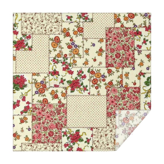 Pioneer Flower Floral Print Pattern Square Tablecloth,Waterproof Square Table Cover,Wipeable Spillproof Washable Table Cover for Home Kitchen Party Decor 60"x60"(152x152cm)