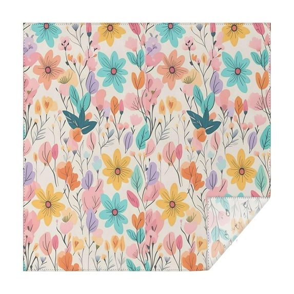 Pioneer Flower Floral Print Pattern Square Tablecloth,Waterproof Square Table Cover,Wipeable Spillproof Washable Table Cover for Home Kitchen Party Decor 60"x60"(152x152cm)