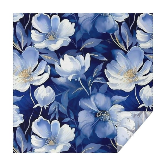 Pioneer Flower Floral Print Pattern Square Tablecloth,Waterproof Square Table Cover,Wipeable Spillproof Washable Table Cover for Home Kitchen Party Decor 42"X42"(107x107cm)