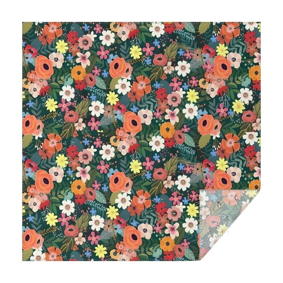 Pioneer Flower Floral Print Pattern Square Tablecloth,Waterproof Square Table Cover,Wipeable Spillproof Washable Table Cover for Home Kitchen Party Decor 60"x60"(152x152cm)