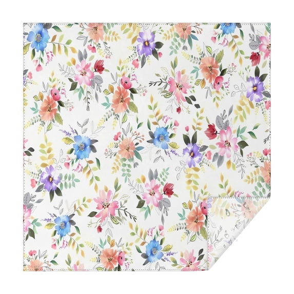 Pioneer Flower Floral Print Pattern Square Tablecloth,Waterproof Square Table Cover,Wipeable Spillproof Washable Table Cover for Home Kitchen Party Decor 52"x52"(132x132cm)