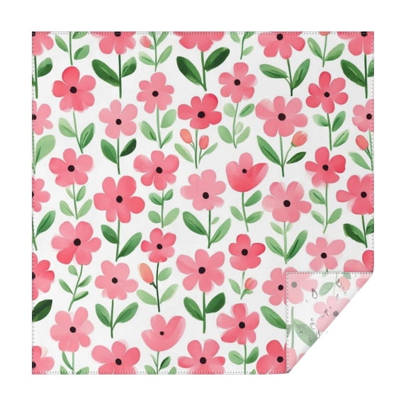 Pioneer Flower Floral Print Pattern Square Tablecloth,Waterproof Square Table Cover,Wipeable Spillproof Washable Table Cover for Home Kitchen Party Decor 52"x52"(132x132cm)