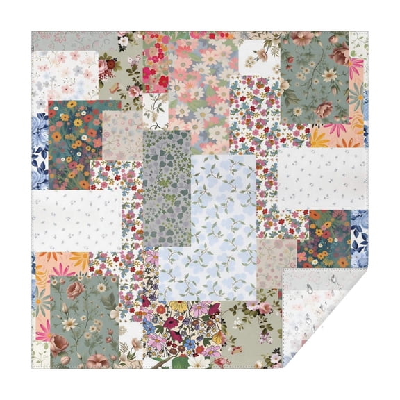 Pioneer Flower Floral Print Pattern Square Tablecloth,Waterproof Square Table Cover,Wipeable Spillproof Washable Table Cover for Home Kitchen Party Decor 52"x52"(132x132cm)