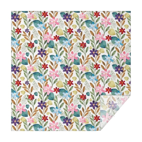 Pioneer Flower Floral Print Pattern Square Tablecloth,Waterproof Square Table Cover,Wipeable Spillproof Washable Table Cover for Home Kitchen Party Decor 52"x52"(132x132cm)