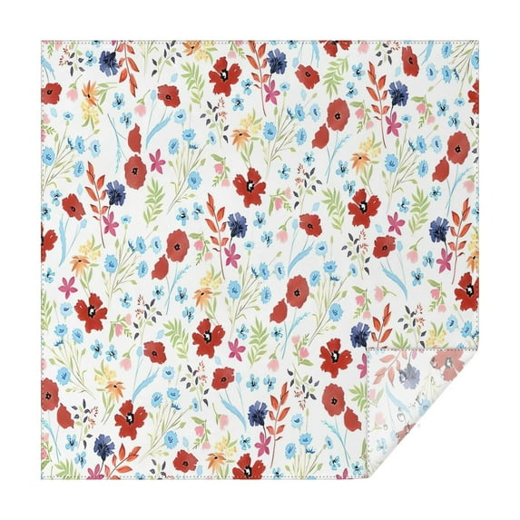 Pioneer Flower Floral Print Pattern Square Tablecloth,Waterproof Square Table Cover,Wipeable Spillproof Washable Table Cover for Home Kitchen Party Decor 52"x52"(132x132cm)