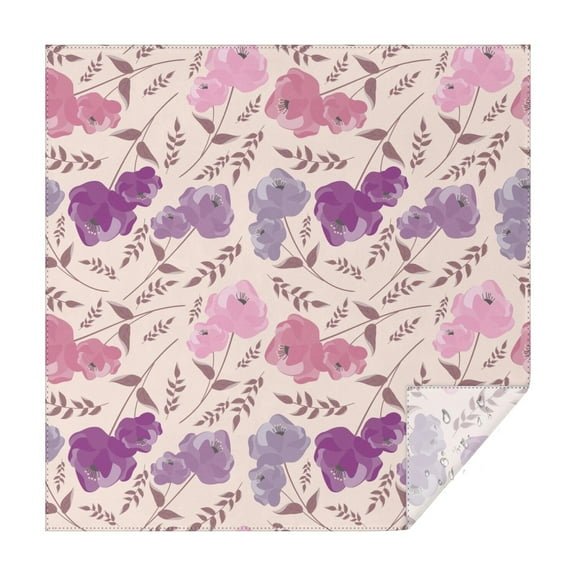 Pioneer Flower Floral Print Pattern Square Tablecloth,Waterproof Square Table Cover,Wipeable Spillproof Washable Table Cover for Home Kitchen Party Decor 42"X42"(107x107cm)