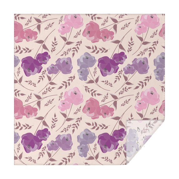Pioneer Flower Floral Print Pattern Square Tablecloth,Waterproof Square Table Cover,Wipeable Spillproof Washable Table Cover for Home Kitchen Party Decor 42"X42"(107x107cm)