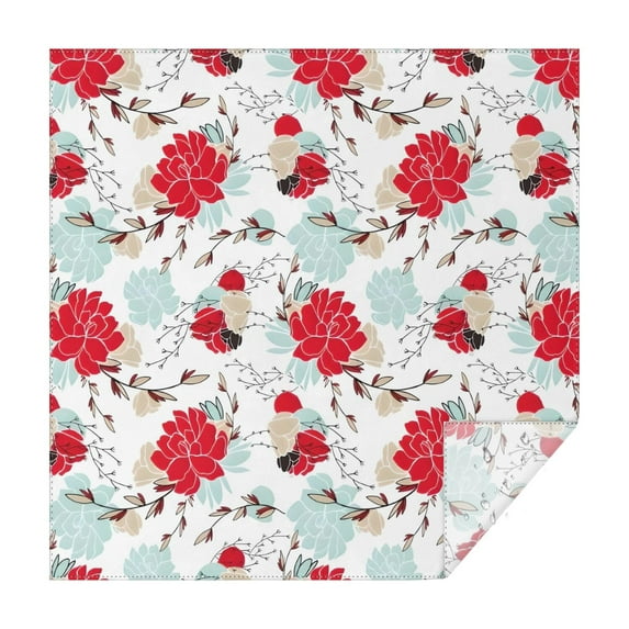 Pioneer Flower Floral Print Pattern Square Tablecloth,Waterproof Square Table Cover,Wipeable Spillproof Washable Table Cover for Home Kitchen Party Decor 52"x52"(132x132cm)