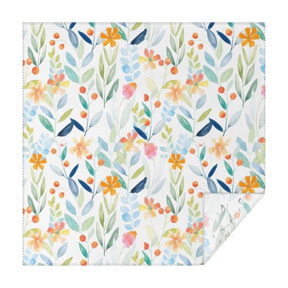 Pioneer Flower Floral Print Pattern Square Tablecloth,Waterproof Square Table Cover,Wipeable Spillproof Washable Table Cover for Home Kitchen Party Decor 60"x60"(152x152cm)