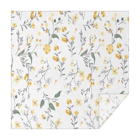 Pioneer Flower Floral Print Pattern Square Tablecloth,Waterproof Square Table Cover,Wipeable Spillproof Washable Table Cover for Home Kitchen Party Decor 42"X42"(107x107cm)