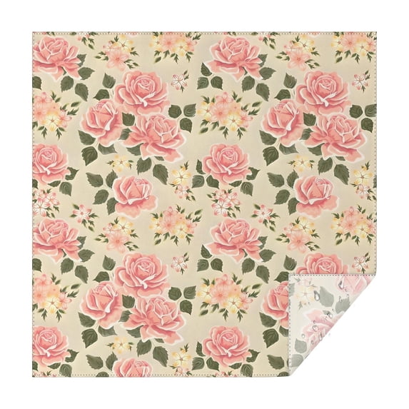 Pioneer Flower Floral Print Pattern Square Tablecloth,Waterproof Square Table Cover,Wipeable Spillproof Washable Table Cover for Home Kitchen Party Decor 52"x52"(132x132cm)