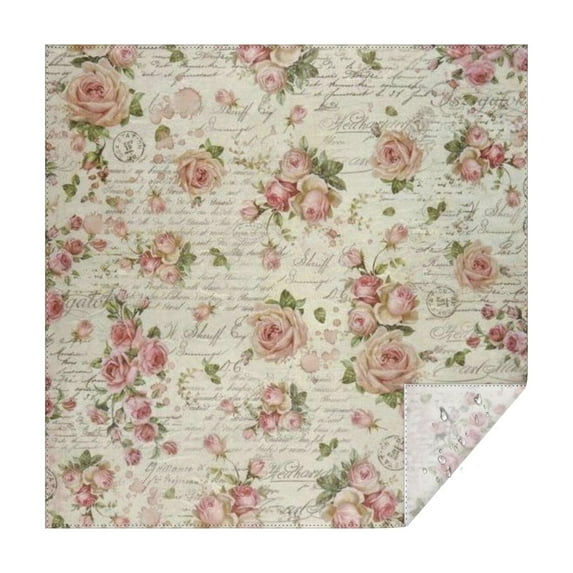 Pioneer Flower Floral Print Pattern Square Tablecloth,Waterproof Square Table Cover,Wipeable Spillproof Washable Table Cover for Home Kitchen Party Decor 42"X42"(107x107cm)