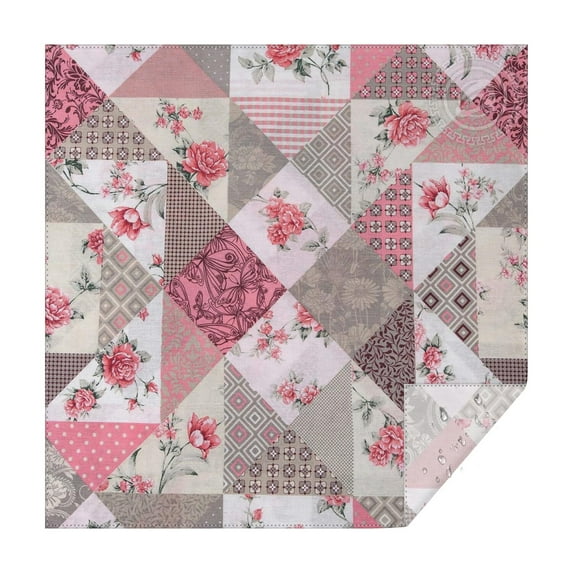 Pioneer Flower Floral Print Pattern Square Tablecloth,Waterproof Square Table Cover,Wipeable Spillproof Washable Table Cover for Home Kitchen Party Decor 42"X42"(107x107cm)