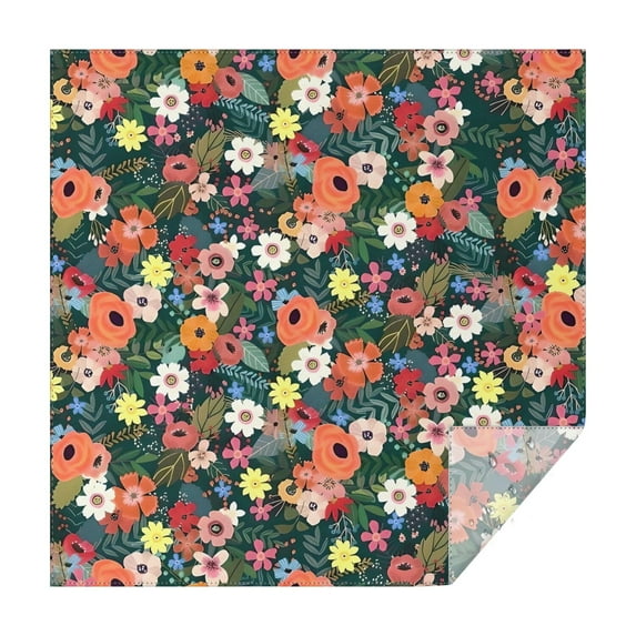 Pioneer Flower Floral Print Pattern Square Tablecloth,Waterproof Square Table Cover,Wipeable Spillproof Washable Table Cover for Home Kitchen Party Decor 60"x60"(152x152cm)