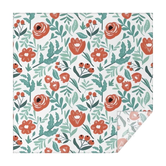 Pioneer Flower Floral Print Pattern Square Tablecloth,Waterproof Square Table Cover,Wipeable Spillproof Washable Table Cover for Home Kitchen Party Decor 60"x60"(152x152cm)