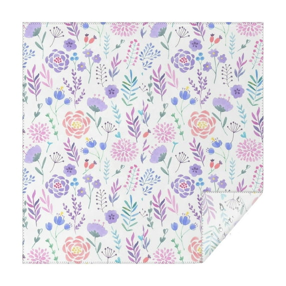 Pioneer Flower Floral Print Pattern Square Tablecloth,Waterproof Square Table Cover,Wipeable Spillproof Washable Table Cover for Home Kitchen Party Decor 60"x60"(152x152cm)