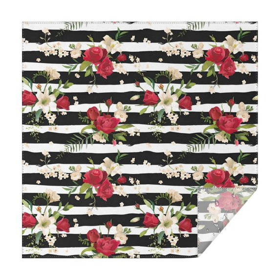 Pioneer Flower Floral Print Pattern Square Tablecloth,Waterproof Square Table Cover,Wipeable Spillproof Washable Table Cover for Home Kitchen Party Decor 60"x60"(152x152cm)