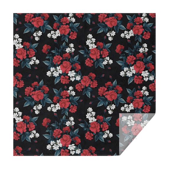 Pioneer Flower Floral Print Pattern Square Tablecloth,Waterproof Square Table Cover,Wipeable Spillproof Washable Table Cover for Home Kitchen Party Decor 42"X42"(107x107cm)